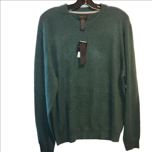 Magaschoni Forest Green Crewneck Cashmere Sweater sz XL Men